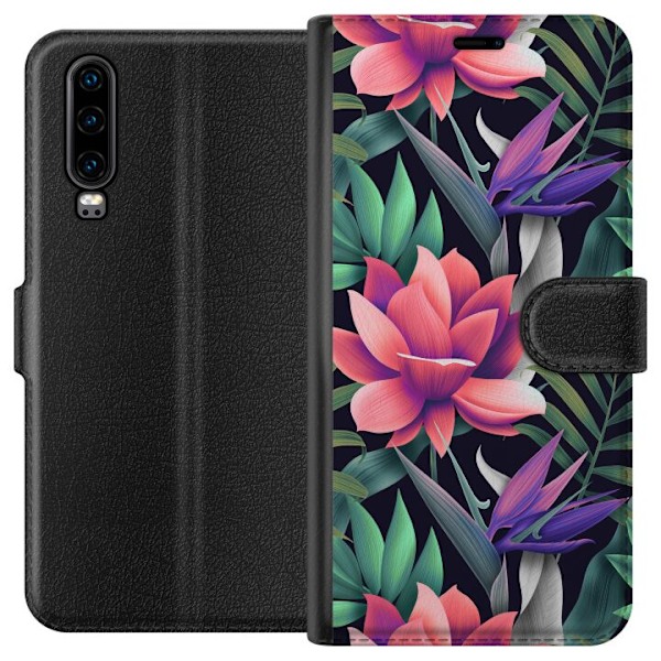 Huawei P30 Plånboksfodral Blommor