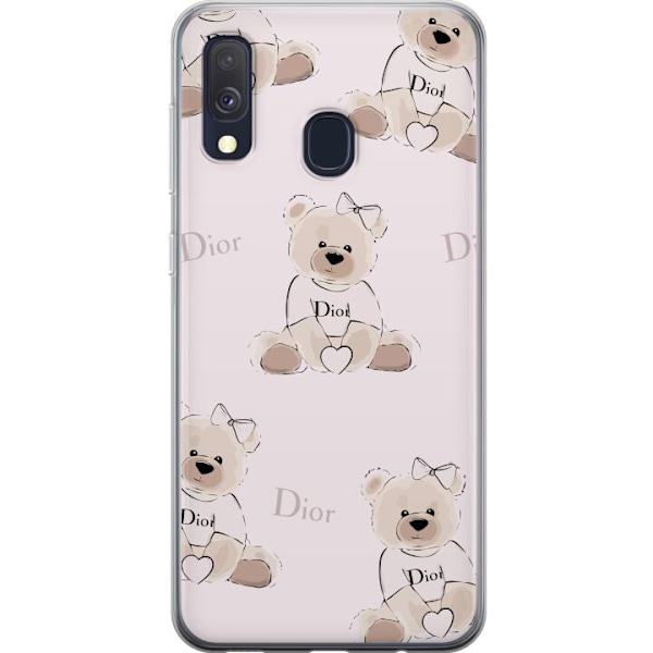 Samsung Galaxy A40 Gennemsigtig cover Teddy Dior Vibes - luksuriøs bamse i modetil
