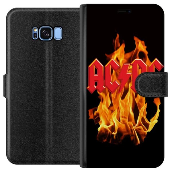 Kompatibelt Plånboksfodral till Samsung Galaxy S8 AC DC Eld Rock Band Musik