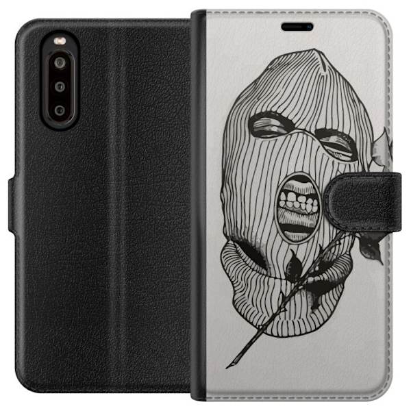 Sony Xperia 10 II Tegnebogsetui Ski Maske Ros Streetwear Design Grafisk Motiv Spænding Urban Stil Gadekunst Maskerade Symbol