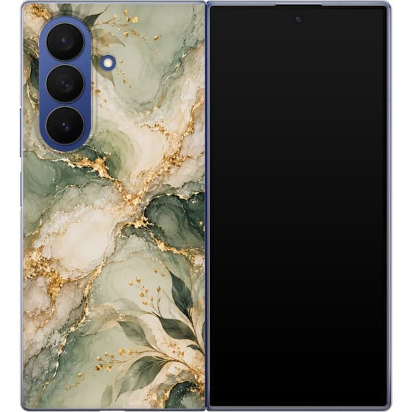 Kompatibelt Mobilskal till Samsung Galaxy Z Fold7 Bladmarmor grön