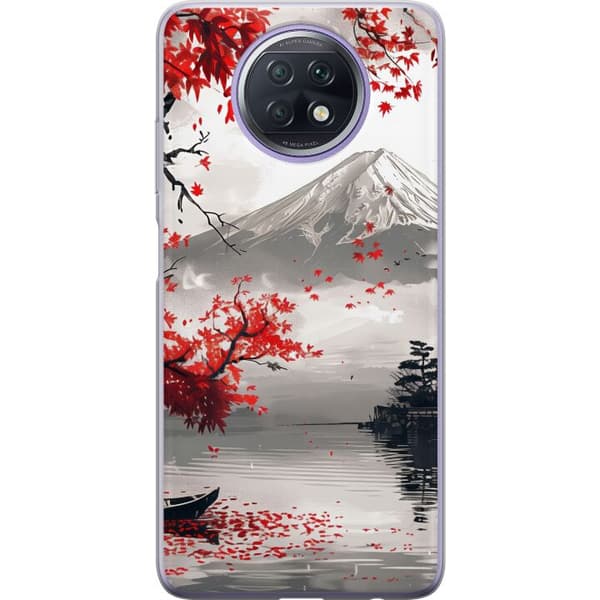 Kompatibelt Mobilskal till Xiaomi Redmi Note 9T Crimson Fuji röd
