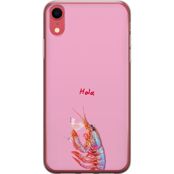 Kompatibelt Mobildeksel til Apple iPhone XR Glittrig hummer med Hola-text rosa