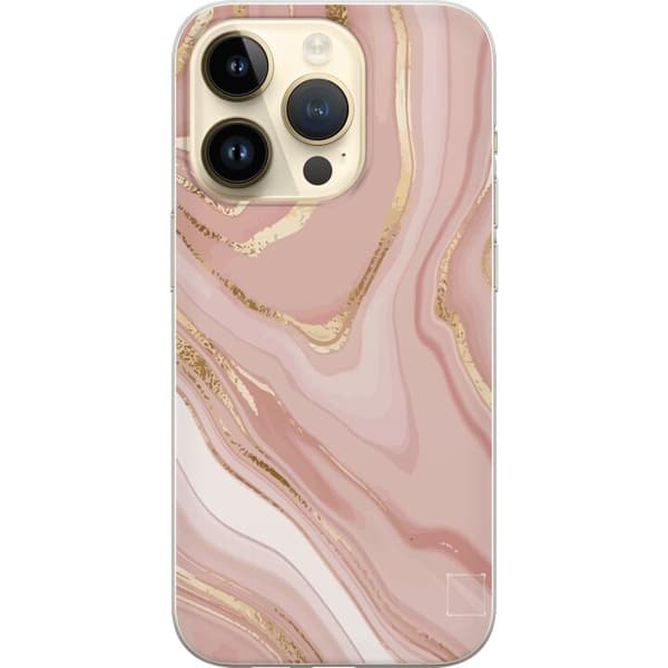 Kompatibel Mobilcover til Apple iPhone 15 Pro Marmor Guld