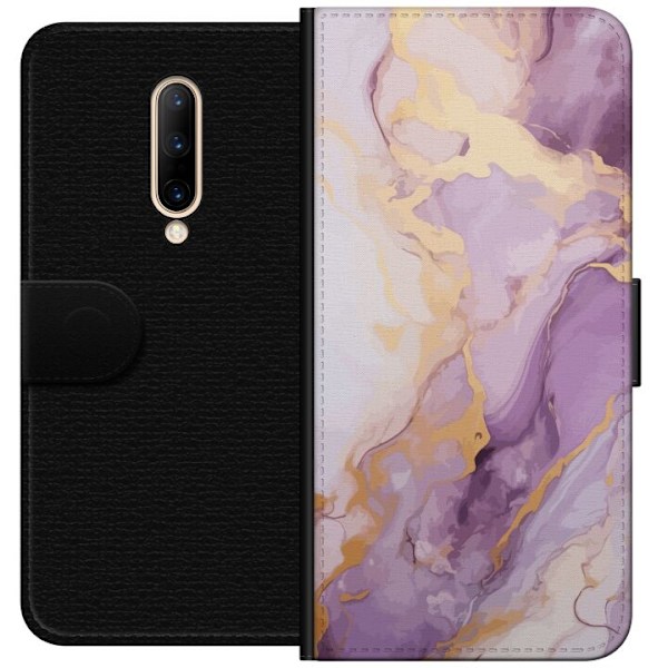 OnePlus 7 Pro Lompakkokotelo Marmori Violetti Kulta