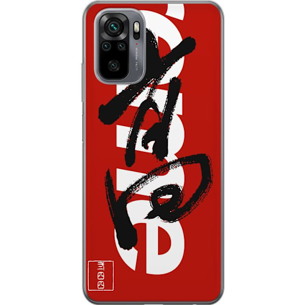 Xiaomi Redmi Note 10 Läpinäkyvä kuori Supreme Punainen Graffiti Katupukeutuminen Suunnittelu Muotikuvake Trendikäs Graffiti Kuviointi Suosittu Urb