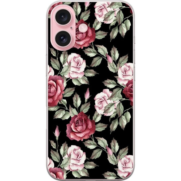 Apple iPhone 16 Gennemsigtig cover Blomster