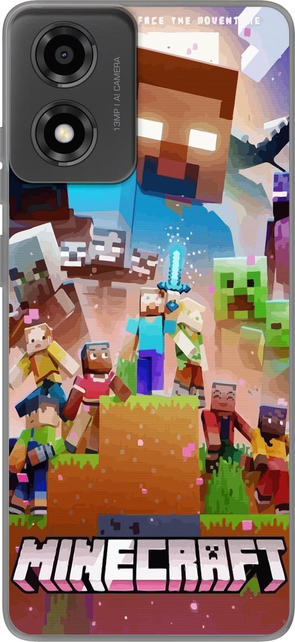 Kompatibelt Mobilskal till Motorola Moto E14 Minecraft