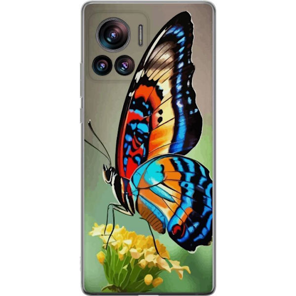 Motorola Edge 30 Ultra Gennemsigtig cover Sommerfugl Natur Sommer Motiv Vinger Farverig Design Populær Dekoration Grafisk Eksotisk Tema