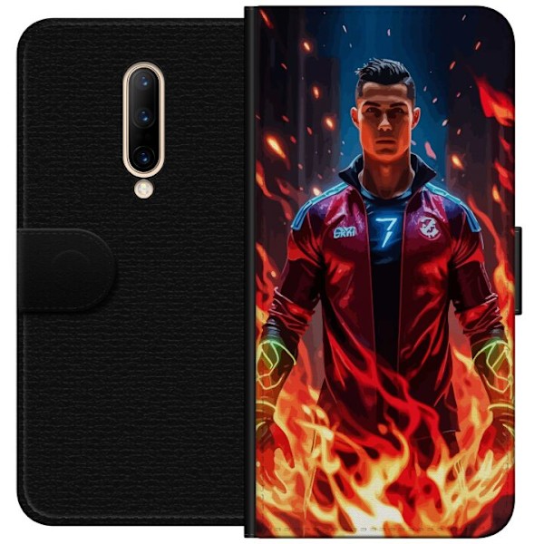 OnePlus 7 Pro Lompakkokotelo Ronaldo Inferno - jalkapallolegenda liekeissä