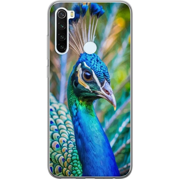 Xiaomi Redmi Note 8 Läpinäkyvä kuori Pavun Sulat Värikäs Design Lintuaihe Eksoottinen Graafinen Suunnittelu Luonto Ylellinen Koristelu