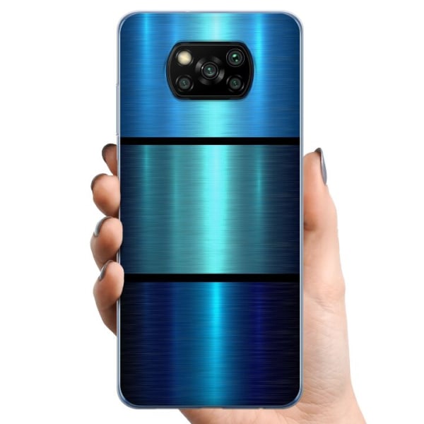 Xiaomi Poco X3 NFC TPU Mobilcover Blå Metallic Striber
