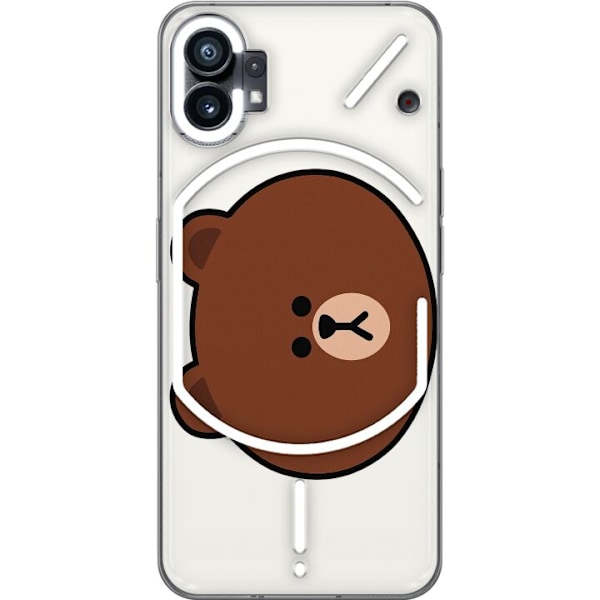 Nothing Phone (1) Gennemsigtig cover line friends brown