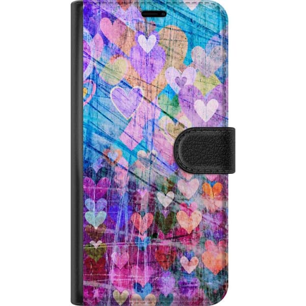 Yhteensopiva Lompakkokotelo Apple iPhone 18 Pro Max Monivärinen sydänkaaos monivärinen