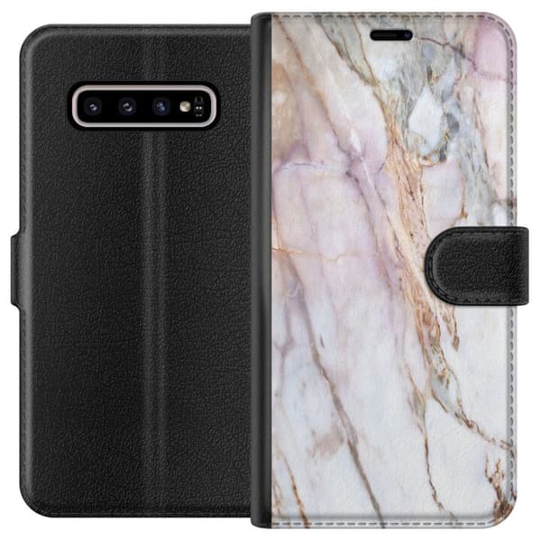 Kompatibelt Lommeboketui til Samsung Galaxy S10+ marmor