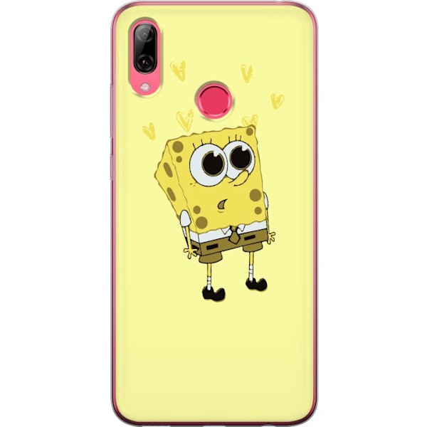 Huawei Y7 (2019) Gennemsigtig cover SvampeBob Firkant