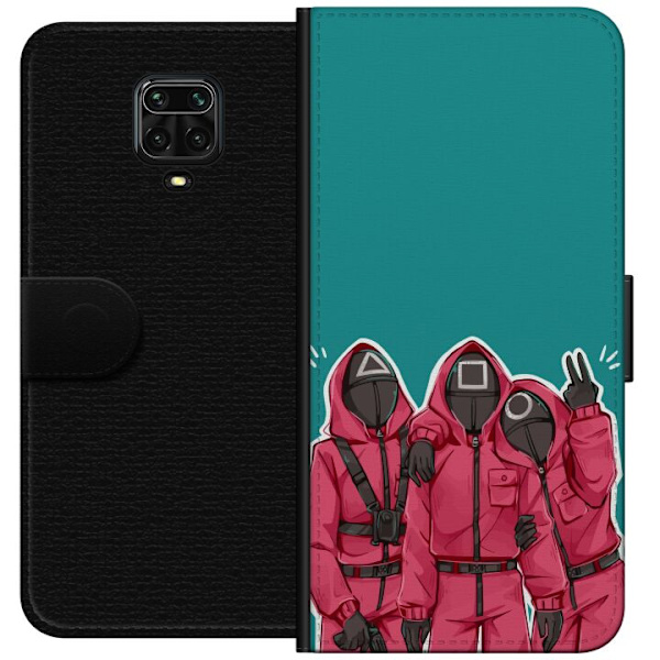 Xiaomi Redmi Note 9 Pro Lompakkokotelo Squid Game Hahmot Graafinen Suunnittelu Sarjakuvasarjan Hahmot Suosittu TV-Teema Aasialainen Tyyli Jännittäv