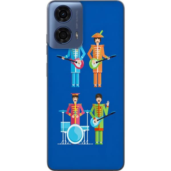 Kompatibelt Mobildeksel til Motorola Moto G04 Blått retrobånd blå