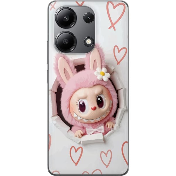 Xiaomi Redmi Note 13 4G Läpinäkyvä kuori Labubu Sydän Taustakuva Pop Mart Rakkausteema Hahmodesign Suosittu Motiivi Keräilytaideteossarja