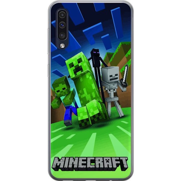 Samsung Galaxy A50 Läpinäkyvä kuori Minecraft Creeper mobilskal i klassisk grön pixelstil