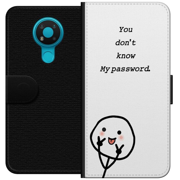 Nokia 3.4 Plånboksfodral You Don’t Know My Password – edgy textmotiv med attityd