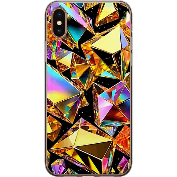 Kompatibelt Mobildeksel til Apple iPhone XS 3D Gull