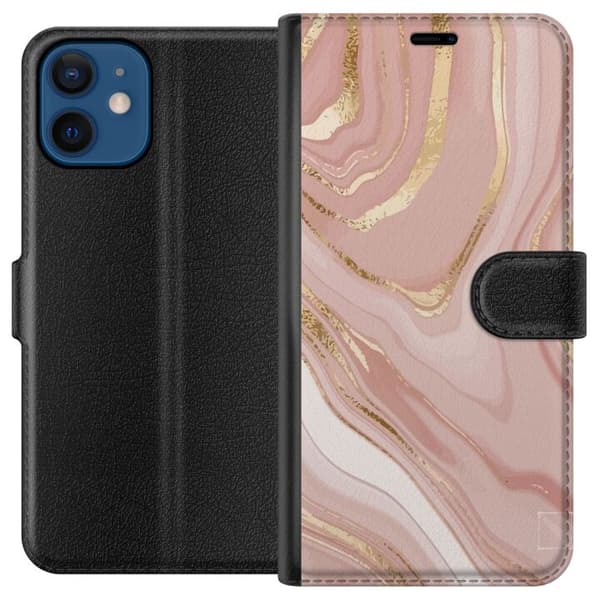 Kompatibelt Plånboksfodral till Apple iPhone 12 Marmor Guld