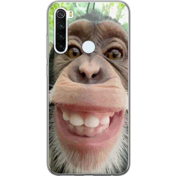 Xiaomi Redmi Note 8 Läpinäkyvä kuori Simpanssi Selfie Rauhallinen Graafinen Suunnittelu Apinan Aihe Suosittu Urban Art Tyyli