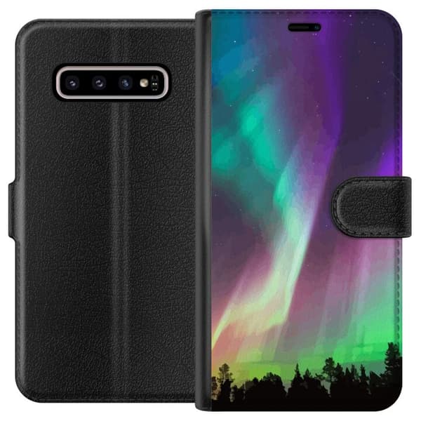 Kompatibelt Lommeboketui til Samsung Galaxy S10+ Nordlys