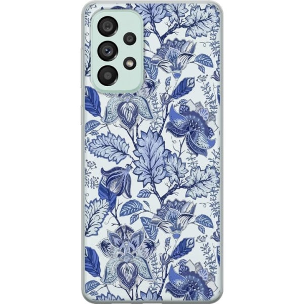 Samsung Galaxy A73 5G Gennemsigtig cover Blomster Blå...