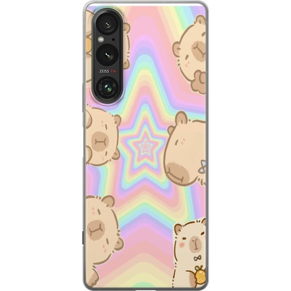 Sony Xperia 1 VI Gennemsigtig cover Kawaii Capybara Galaxy Sø