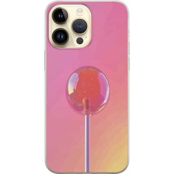 Kompatibel Mobilcover til Apple iPhone 14 Pro Max Blank lyserød pinde mod blød pastelbaggrund pink