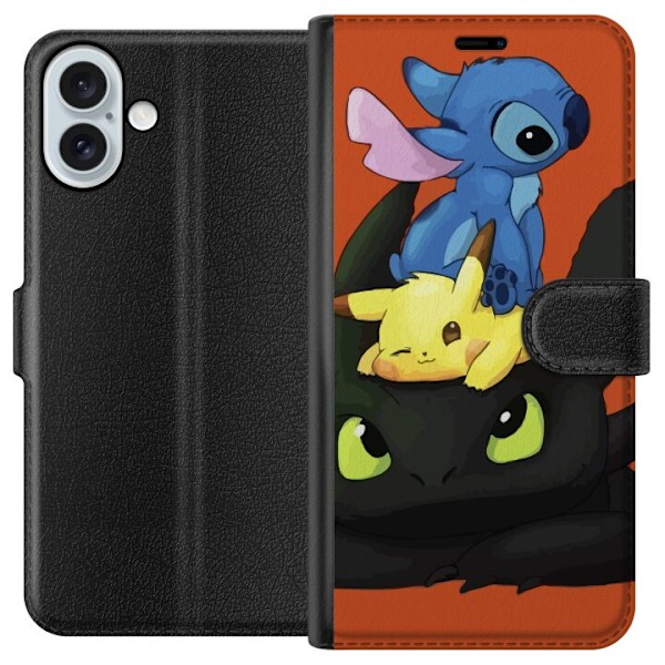 Apple iPhone 16 Plus Lommeboketui Lilo og Stitch