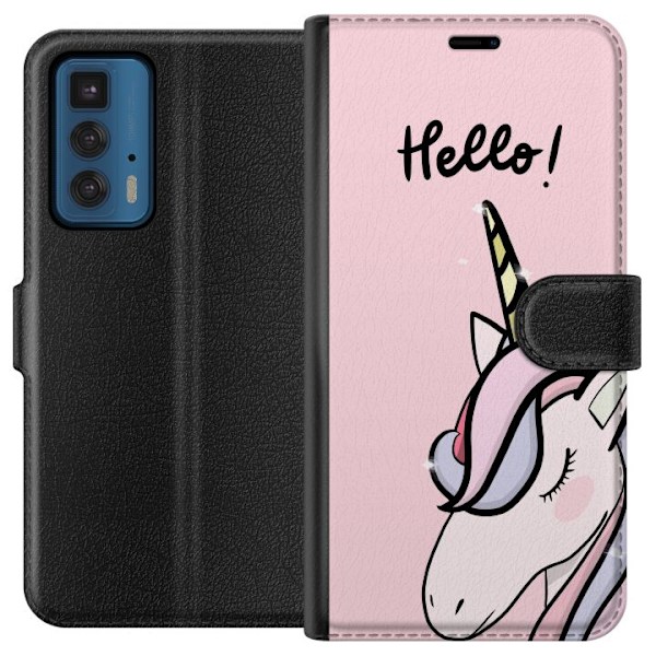 Motorola Edge 20 Pro Plånboksfodral Hello, Unicorn
