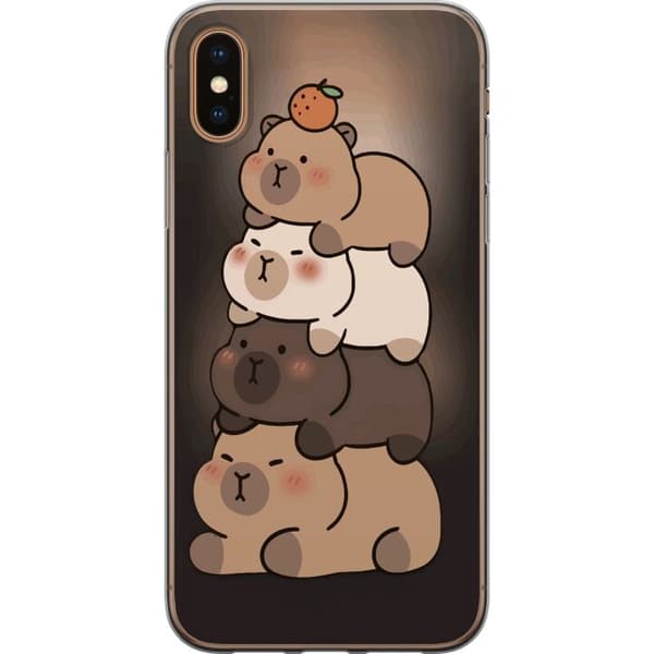 Kompatibelt Mobildeksel til Apple iPhone XS Capybara Kawaii Søt Dyrefigur