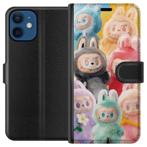 Apple iPhone 12  Plånboksfodral Labubu Sketch Style – Handritat monster i tusch