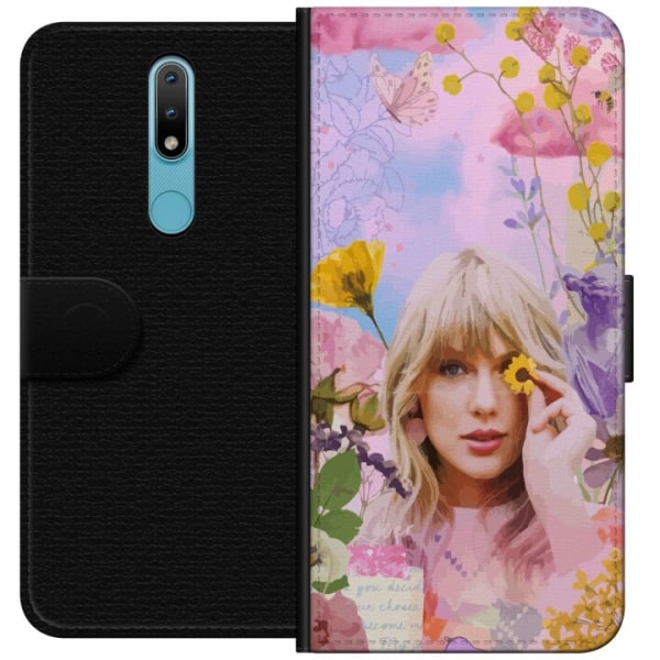 Nokia 2.4 Plånboksfodral Taylor Swift - Blomma