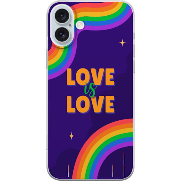 Apple iPhone 16 Plus Gennemsigtig cover Love is Love