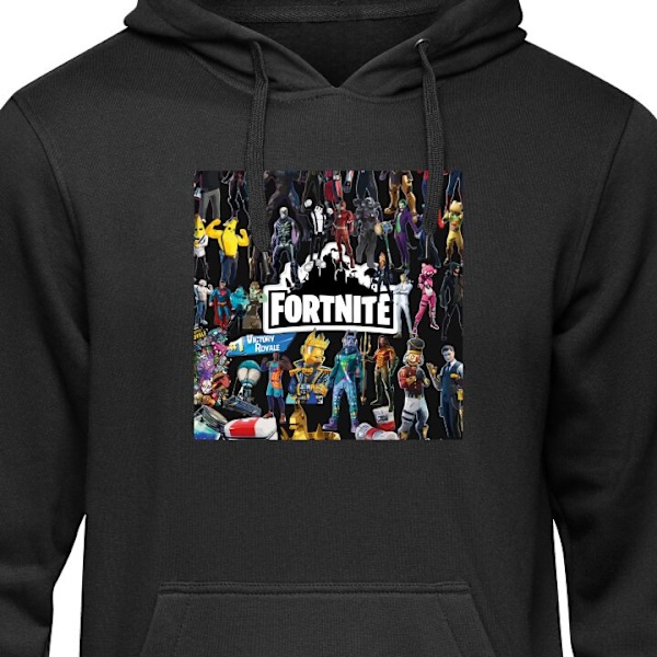 Barn-Hoodie | Mjuk Huvtröja för Barn Fortnite svart 12-13 År