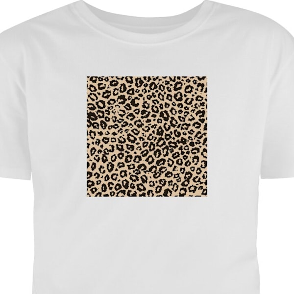 Barn-T-shirt | Bekväm T-shirt för Barn Leopard Mönster vit 7-8 År