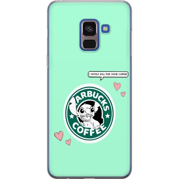 Samsung Galaxy A8 (2018) Genomskinligt Skal Stitch Kaffe