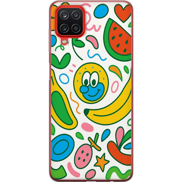 Samsung Galaxy A12 Läpinäkyvä kuori Perhosverho