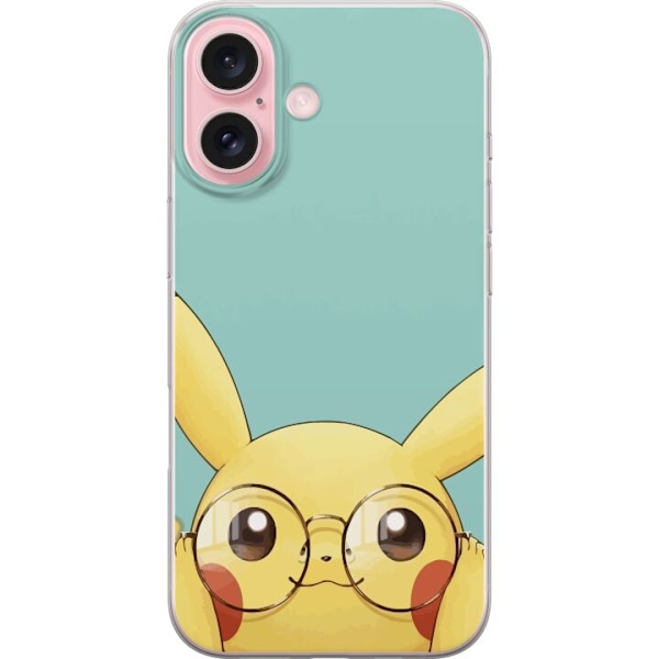 Apple iPhone 16 Läpinäkyvä kuori Pikachu lasit