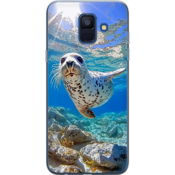 Samsung Galaxy A6 (2018) Läpinäkyvä kuori Myynti Meri Uiminen Eläinaihe Luonto Vesimotiivi Sininen Suunnittelu Meriteema Suosittu Motiivi Villiel