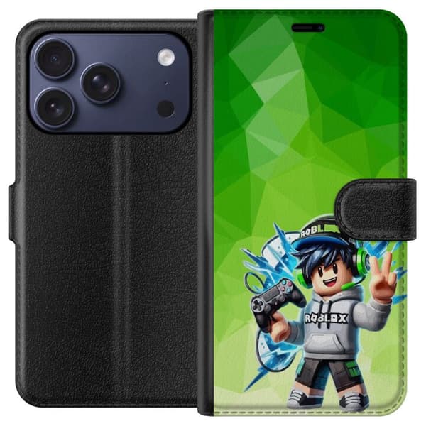 Kompatibel Tegnebogsetui til Apple iPhone 17 Pro Spelande avatarfigur grøn