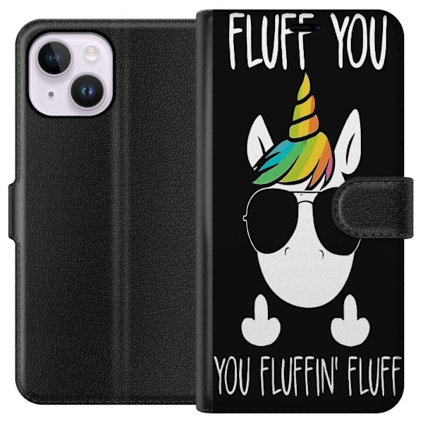 Apple iPhone 15 Plus Tegnebogsetui Fluffy Unicorn