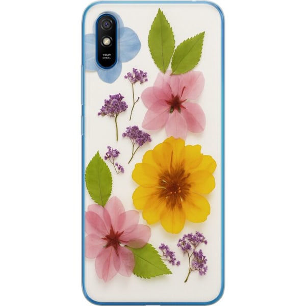 Xiaomi Redmi 9A Genomskinligt Skal Pressade blommor