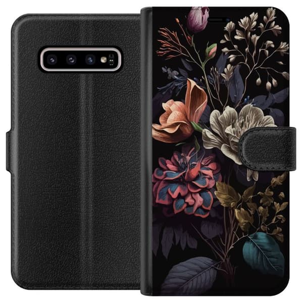 Kompatibelt Lommeboketui til Samsung Galaxy S10+ Blomster