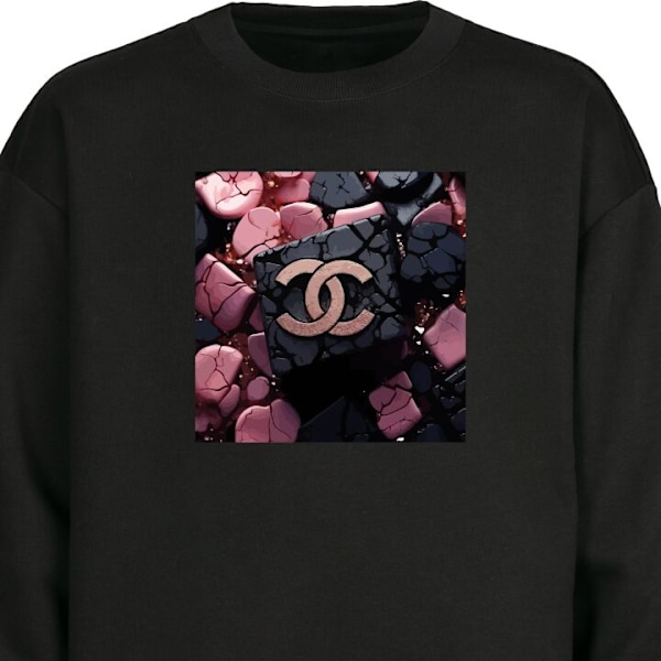 Sweatshirt for Voksen | Klassisk Collegegenser Chanel Svart og svart XXL