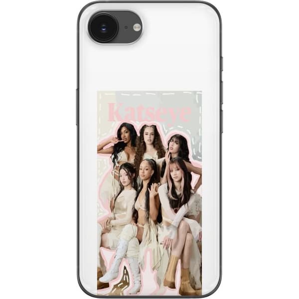 Kompatibelt Mobilskal till Apple iPhone 16e KATSEYE elegant grupporträtt beige
